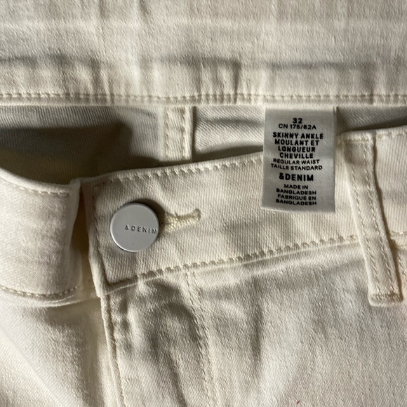 &Denim H&M White Skinny Ankle Regular Waist Jeans Size 32 - Picture 4 of 5